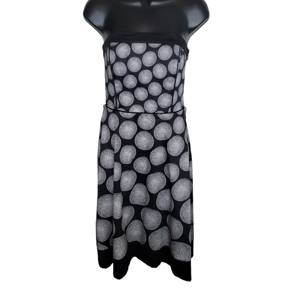 White House Black Market polka dot strapless dress size 2